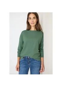 Strickpullover Cecil, Damen, Gr. XL (44), highland gr&uuml;n melange, Strick, Obermaterial: 50% Viskose, 28% Polyester, 22% Nylon, meliert, regular fit normal, U-Boot-Ausschnitt, Pullover Strickpullover, mit Strukturdetail