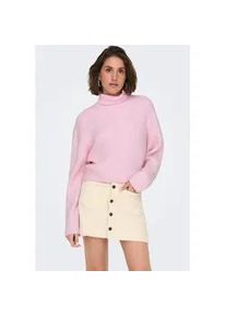 Rollkragenpullover Only "ONLMELANIE L/S ROLLNECK PULLOVER KNTNOOS", Damen, Gr. L, pink lady, Strick, Obermaterial: 54% Polyester, 41% Polyacryl, 5% Wolle, unifarben, regular fit kurz, Rundhals, Pullover Rollkragenpullover