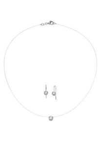 Ohrring und Ketten Set Firetti "Schmuck Geschenk Silber 925 Ohrringe Halskette mit Anh&auml;nger Solit&auml;r", silber (silberfarben, wei&szlig;, kristallwei&szlig;, kristallwei&szlig;), Schmuck_Sets, Damen, Nylon, Silber 925 (Sterlingsilber), mit Zirkonia (synth.)