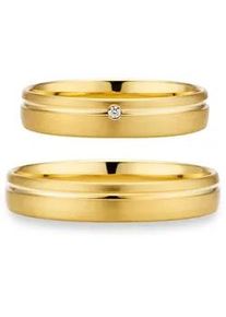 Phoenix Trauring PH&Ouml;NIX "Schmuck Partnerring Ehering Verlobungsring Freundschaftsring" Gr. 66, gelbgoldfarben, Fingerringe, Damen, 66, 0,01 mit Brillant, Silber 925 (Sterlingsilber), 4mm, Trauring, Made in Germany - wahlweise mit oder ohne Brillant