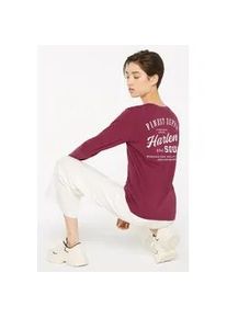 Langarmshirt Harlem Soul, Damen, Gr. L, grape, Single Jersey, Material: 100% Baumwolle, bedruckt, slim fit normal, Rundhals, eingesetzt gerader Abschluss, Shirts Langarmshirt, aus Baumwolle