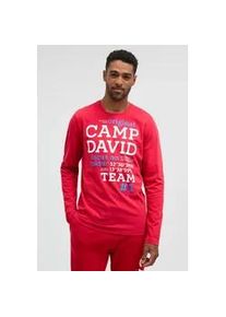 Rundhalsshirt CAMP DAVID, Damen, Gr. L, classic rot, Single Jersey, Material: 100% Baumwolle, bedruckt, regular fit normal, Rundhals, eingesetzt gerader Abschluss, Shirts Rundhalsshirt, aus Baumwolle