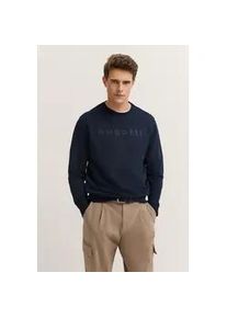 Sweatshirt Bugatti "3D-Logo-Print", Herren, Gr. XXL, 390, marine, Sweatware, 87% Baumwolle, 13% Polyester, unifarben, normal, Rundhals, Rippb&uuml;ndchen, Sweatshirts Sweatshirt, im Modern Fit aus einem Baumwollmix