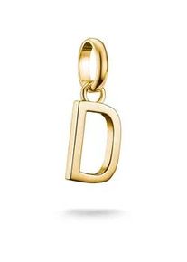 Charm Buchstabe Thomas Sabo "Charm Alphabet/Buchstabe - Connect", gold (gelbgoldfarben), Charms, Damen, D, Silber 925 (recycelt)