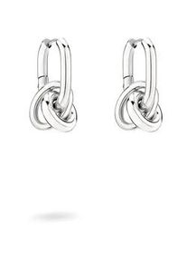 Paar Creolen Liebeskind Berlin "Schmuck Geschenk Edelstahl Ohrringe Modern Knot", silber (silberfarben), Ohrringe, Damen, Edelstahl, Einh&auml;nger abnehmbar