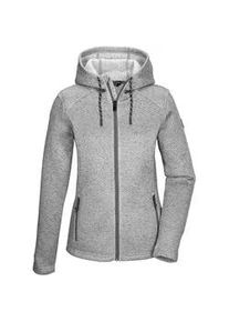 Fleecejacke Killtec "KOW 5 WMN KNTFLC JCKT", Damen, Gr. 44, grau, Obermaterial: 100% Polyester, Jacken Fleecejacke, Strickfleecejacke mit verstellbarer Kapuze und Kinnschutz