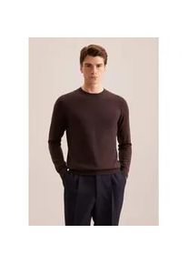 Pullunder Seidensticker "Schwarze Rose", Herren, Gr. L, dunkelbraun, 100% Wolle, unifarben, regular fit, Rundhals, Pullover Pullunder, 1/1 Rundhals Uni