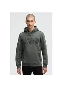 Kapuzensweatshirt CAMP DAVID, Herren, Gr. S, schwarz forest, Sweatware, Material: 50% Baumwolle, 50% Polyester, bedruckt, relaxed fit normal, Rundhals, eingesetzt Rippb&uuml;ndchen, Sweatshirts, mit Rei&szlig;verschluss-Taschen