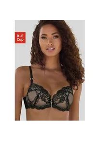 Schalen-BH Lascana, Damen, Gr. 85, Cup B, schwarz, Spitze, Obermaterial: 60% Polyamid, 35% Polyester, 5% Elasthan, BHs Schalen-BH, mit B&uuml;gel und abnehmbarem Glitzeranh&auml;nger, sexy Dessous, Reizw&auml;sche