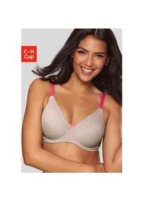 Minimizer-BH Nuance, Damen, Gr. 75, Cup G, beige (sand, cranberry), Trikot, Obermaterial: 50% Polyamid, 40% Baumwolle, 10% Elasthan, BHs Minimizer-BH, mit B&uuml;gel aus gemustertem Jacquard und weichem Trikot