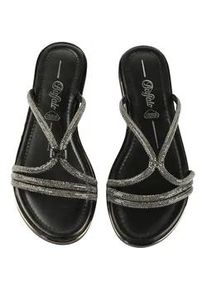 Sandale Buffalo "Buffalo KIRA MSS GLAM", Damen, Gr. 41, schwarz, Polyurethan, unifarben, Schuhe Sandale