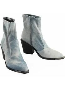 Stiefel Buffalo "Buffalo West Boot Lo Vegan Denim", Damen, Gr. 40, blau, unifarben, Schuhe Stiefel