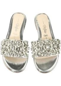 Sandale Buffalo "Buffalo KIRA SLIDE", Damen, Gr. 38, silber, Polyurethan, unifarben, Schuhe Sandale