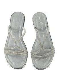 Sandale Buffalo "Buffalo KIRA MSS GLAM", Damen, Gr. 39, blau, silber, Polyurethan, unifarben, Schuhe Sandale