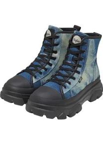 Stiefel Buffalo "Buffalo cade lace up hi", Damen, Gr. 36, blau, Kunstfaser, unifarben, Schuhe Stiefel