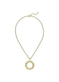 Kette mit Anh&auml;nger Jobo "Kreis Ring 32 mm", goldfarben, Halsketten, Damen, Edelstahl, L: 46, Edelstahl 46 cm