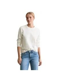 Marc O'Polo Strickpullover MARC O'POLO DENIM "aus Soft Cotton Stretch", Damen, Gr. S, silky wei&szlig;, Obermaterial: 58% Baumwolle, 25% Polyamid, 17% Polyester, unifarben, Rundhals, Pullover Strickpullover