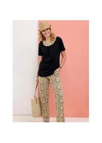 T-Shirt Classic Basics "Kurzarm-Shirt", Damen, Gr. 56, schwarz, 100% Baumwolle, gemustert, mehrfarbig, Rundhals, Shirts T-Shirt