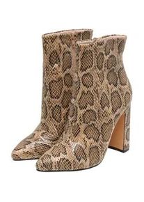 Stiefel Buffalo "Buffalo JULY ANKLE BOOTIE - VEGAN SUEDE", Damen, Gr. 37, cream, beige snake, Kunstfaser, Schuhe Stiefel