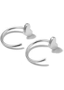 Paar Ohrhaken Firetti "Schmuck Geschenk Silber 925 Ohrschmuck Ohrringe Herz", silberfarben, Ohrringe, Damen, Silber 925 (Sterlingsilber), Made in Germany