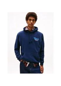 Tommy Hilfiger Kapuzensweatshirt TOMMY JEANS "FONT PLAY HOODIE", Herren, Gr. L, blau (schwarz night navy), Sweatware, Obermaterial: 100% Baumwolle, unifarben, regular fit normal, Rundhals, eingesetzt B&uuml;ndchen, Sweatshirts, Regular fit mit Kapuze