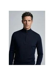 Troyer OLYMP, Herren, Gr. L, blau (marine), Strick, Obermaterial: 100% Schurwolle, regular fit normal, Rippb&uuml;ndchen, Pullover Troyer, mit Stehkragen, regular fit