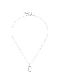 Kette mit Anh&auml;nger Firetti "Schmuck Geschenk Silber 925 Halsschmuck Ankerkette Anh&auml;nger ovalf&ouml;rmig", silberfarben, kristallwei&szlig;, Halsketten, Damen, Silber 925 (Sterlingsilber), L: 45 B: 1,1mm, mit Zirkonia (synth.), B:1,1mm