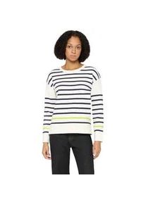 Strickpullover Cartoon "Damen mit Rundhalsausschnitt", Damen, Gr. 46, blau, wei&szlig;, Obermaterial: 55% Viskose, 30% Polyester, 15% Polyamid, figurumspielend normal, Rundhals, Pullover Strickpullover