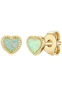 Glanzst&uuml;cke M&uuml;nchen Paar Ohrstecker GLANZST&Uuml;CKE M&Uuml;NCHEN "Set: GSM1288", gelbgold, perlmutt, Ohrringe, Damen, 4,8, Silber 925 (Sterlingsilber), Ohrstecker gelbgold Opal (synth.)