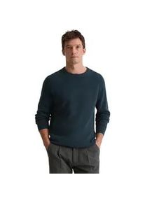 Marc O'Polo Rundhalspullover MARC O'POLO, Herren, Gr. L, schwarz navy, Strick, Obermaterial: 71% Baumwolle, 19% Schurwolle, 10% Polyamid, regular fit normal, Rundhals, B&uuml;ndchen, Pullover Rundhalspullover, regular fit, aus weichem Baumwoll-Schurwoll-Mix