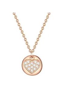 Kette mit Anh&auml;nger EASTSIDE "ES389", rosa (ros&eacute;gold), Halsketten, Damen, 40,0cm Basiskette + 5,0cm Verl&auml;ngerung,mit Stein, Edelstahl, mit Preciosa