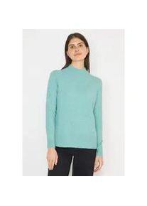 Strickpullover Cecil, Damen, Gr. XL (44), foam blau melange, Web, 37% Baumwolle, 34% Polyacryl, 26% Polyester, 3% Elasthan, unifarben, comfort fit normal, hoch geschlossener Ausschnitt, Rippb&uuml;ndchen, Pullover Strickpullover, mit Turtleneck