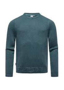 Strickpullover Ragwear "Larrs", Herren, Gr. L (52), blau (dunkelblau), Material: 60% Baumwolle, 40% Acryl, gerade h&uuml;ftlang, Rundhals, &Auml;rmel ohne &Auml;rmelschlitz Rippb&uuml;ndchen krempelbar, Pullover Strickpullover, stylischer Herren Sweatpullover mit Rippb&uuml;ndchen