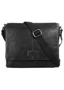 Umh&auml;ngetasche Bodenschatz, Gr. B/H/T: 21cm x 21cm x 5cm onesize, schwarz, Leder, vintage, Taschen Umh&auml;ngetasche, echt Leder