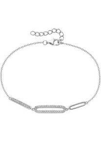 Armband Firetti "Schmuck Geschenk Silber 925 Armschmuck Armkette Zwischenteil oval", silberfarben, kristallwei&szlig;, kristallwei&szlig;, Armb&auml;nder, Damen, 21cm, Silber 925 (Sterlingsilber), Armband, mit Zirkonia (synth.)