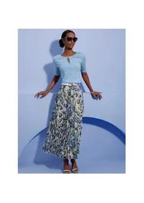 CR&Eacute;ATION L Kurzarmshirt CREATION L "Lyocell-Shirt", Damen, Gr. 42, eisblau, 95% Lyocell, 5% Elasthan, unifarben, Rundhals, Shirts