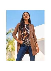 Longblazer Heine "Blazerjacke", Herren, Gr. 42, cognac, 92% Polyester, 8% Elasthan, Blazer Longblazer