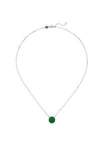 Kette mit Anh&auml;nger Jobo, gr&uuml;n, Halsketten, Damen, Silber 925 (Sterlingsilber), L: 45, 925 Silber mit synth. Malachit 45 cm