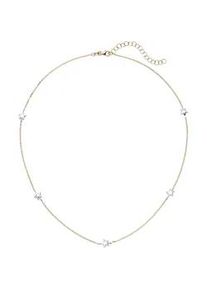 Kette ohne Anh&auml;nger Jobo "mit sternf&ouml;rmigen Zwischenelementen", gelbgold 375, Halsketten, Damen, Gelbgold 375 Wei&szlig;gold 375, L: 43, Gelbgold 375, Wei&szlig;gold 375, 375 Gold Bicolor 43 cm