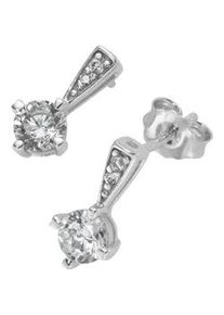 Paar Ohrstecker Firetti "Schmuck Geschenk Silber 925 Ohrschmuck Ohrringe Solit&auml;r-Optik", silberfarben, kristallwei&szlig;, kristallwei&szlig;, Ohrringe, Damen, Silber 925 (Sterlingsilber), mit Zirkonia (synth.)