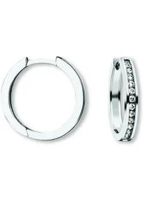 Paar Creolen ONE ELEMENT "Zirkonia Ohrringe Creolen aus 925 Silber", silber, Ohrringe, Damen, Damen,mit Zirkonia, Silber 925 (Sterlingsilber), Zartes Emblem &ndash; unaufdringlich und dennoch ausdrucksstark