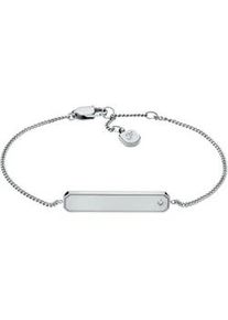 Armband Fossil "Schmuck Geschenk Edelstahl Armschmuck SADIE", edelstahlfarben, kristallwei&szlig;, kristallwei&szlig;, Armb&auml;nder, Damen, 19cm, Edelstahl, Armband, mit Glasstein