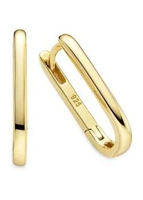 Paar Creolen "Schmuck Geschenk Silbercreole gelbgoldfarben vergoldet", gelbgoldfarben, ANISTON JEWELRY & WATCHES, Ohrringe, Damen, Silber 925 (Sterlingsilber)