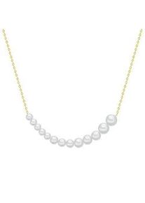 Kette mit Anh&auml;nger Valero Pearls "VP833", gelbgold, Halsketten, Damen, 40,0cm Basiskette + 7,0cm Verl&auml;ngerung, Silber 925 (Sterlingsilber), mit S&uuml;&szlig;wasser-Zuchtperlen