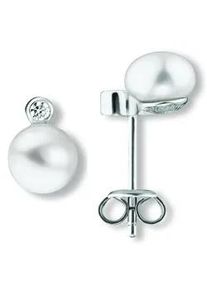 Paar Ohrh&auml;nger ONE ELEMENT "Zirkonia Ohrringe Ohrstecker aus 925 Silber", silber, Ohrringe, Damen, Damen,mit Zirkonia, Perlen Silber 925 (Sterlingsilber), Perlen, Silber 925 (Sterlingsilber), Zartes Emblem &ndash; unaufdringlich und dennoch ausdrucksstark