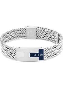 Edelstahlarmband Tommy Hilfiger "NAUTICAL MESH", edelstahlfarben, blau, Armb&auml;nder, Damen, 19cm, Edelstahl, Edelstahlarmband