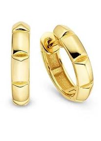 Paar Creolen Bruno Banani "Schmuck Geschenk Klappcreole Silber gelbgoldfarben vergoldet", gelbgoldfarben, Ohrringe, Damen, 13mm, Silber 925 (Sterlingsilber)