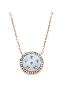 Kette mit Anh&auml;nger Fossil "Schmuck Geschenk Edelstahl Halsschmuck MERRIT", ros&eacute;goldfarben, kristallwei&szlig;, perlmuttfarben, Halsketten, Damen, Edelstahl Perlen, L: 45,5 B: 1mm, Edelstahl, Perlen, mit Glasstein - mit Perlmutt, B:1mm