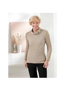 Classic Dog Rollkragenpullover CLASSIC "Pullover", Damen, Gr. 42, beige (sand), 70% Polyacryl, 30% Schurwolle, unifarben, Pullover Rollkragenpullover