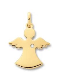Kettenanh&auml;nger ONE ELEMENT "0.01 ct Diamant Brillant Engel Anh&auml;nger aus 585 Gelbgold", gold, Schmuckanh&auml;nger, M&auml;dchen, 0,01, Diamanten Gelbgold 585 Gold, Diamanten, Gelbgold 585, Gold, Kettenanh&auml;nger, Stilvoll zur&uuml;ckhaltend &ndash; Diamantakzente mit ruhiger Eleganz